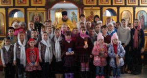 Совместное пение Литургии воскресными школами Становлянского благочиния